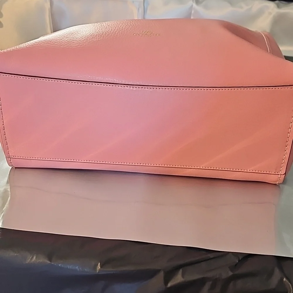 Coach Pink Pebbled Leather Tote Bag EUC - Picture 6 of 6